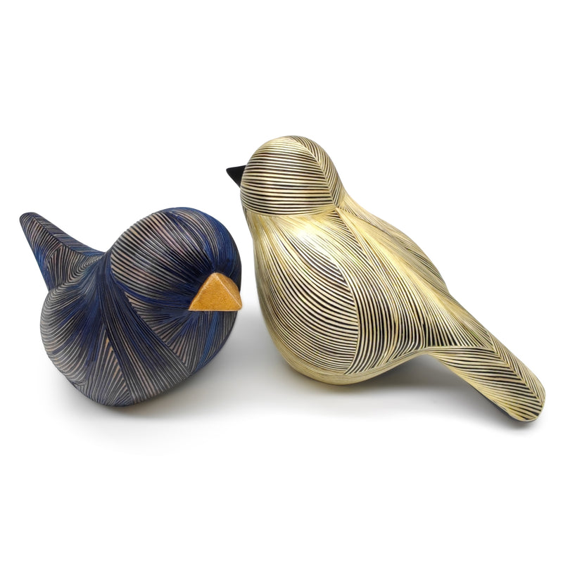 AVE DECORATIVA ANDINA - El arte del tamo - Madera decorada con paja de trigo y cebada (enchapado en tamo)