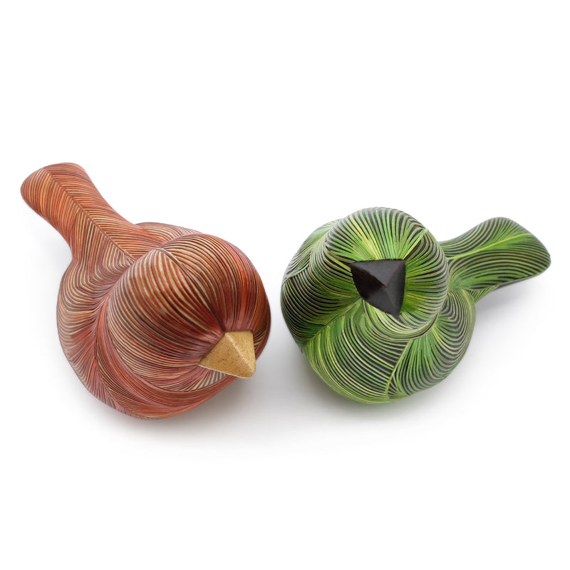 AVE DECORATIVA ANDINA - El arte del tamo - Madera decorada con paja de trigo y cebada (enchapado en tamo)