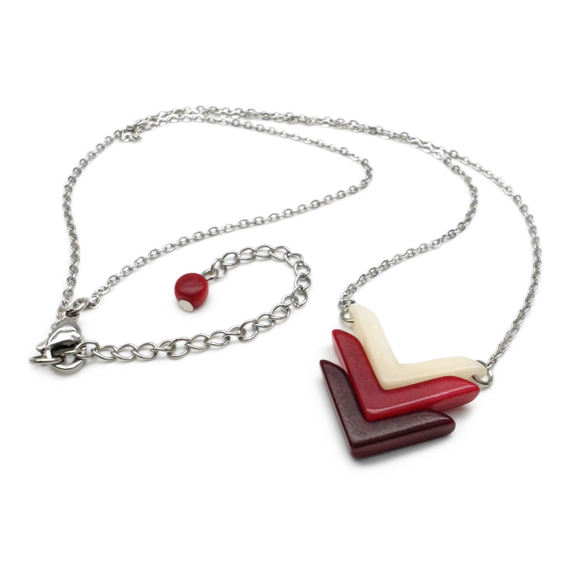 COLLAR FLECHA - Hecho a mano - Acero inoxidable - Tagua (marfil vegetal)