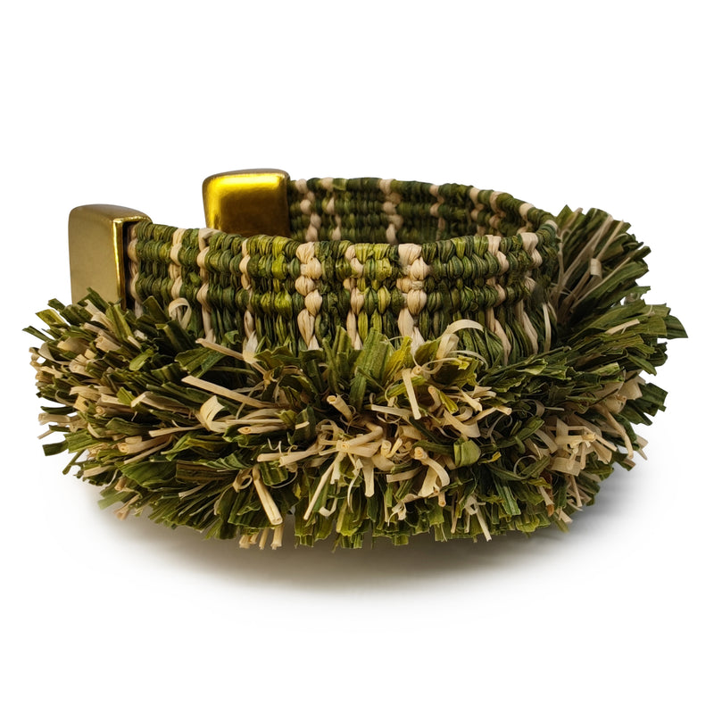 BRAZALETE MAÏZA - Hecho a mano - Bañado en oro de 24 quilates - Hojas de maíz