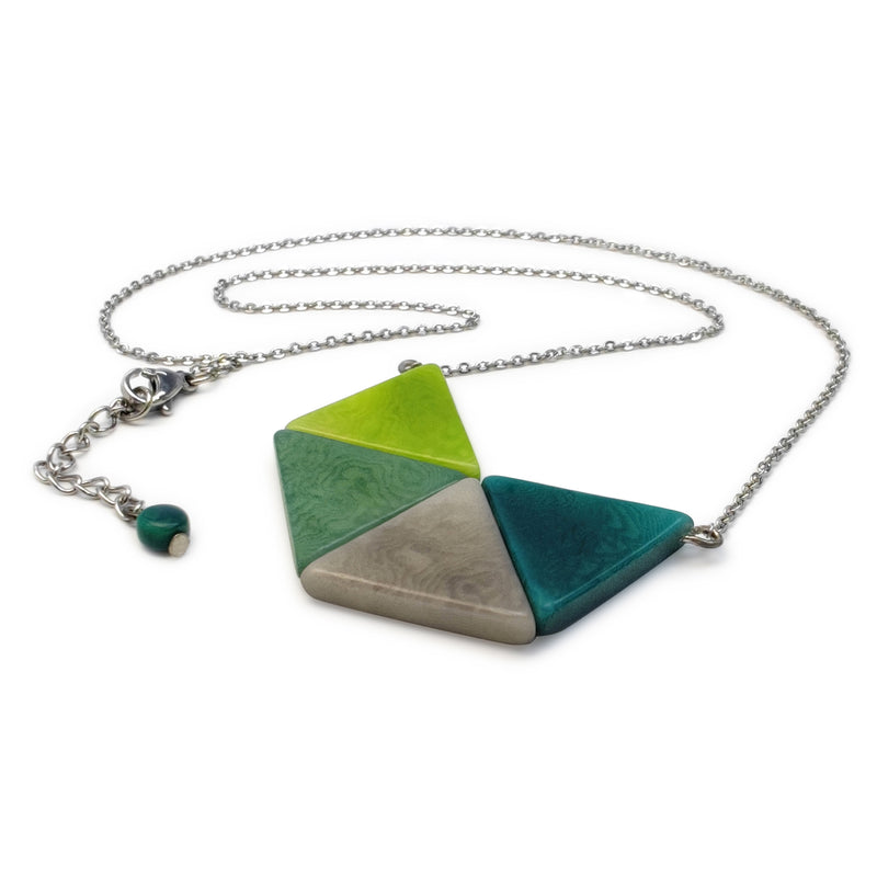 COLLAR LOZANGO - Hecho a mano - Acero inoxidable - Tagua (marfil vegetal)
