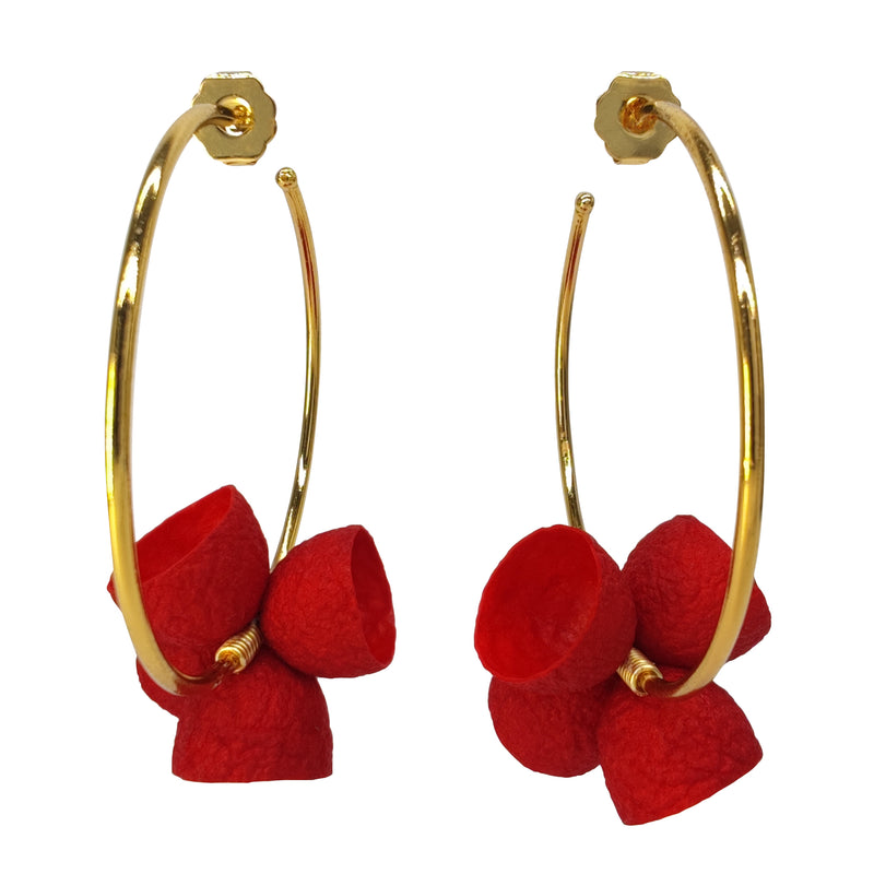 PENDIENTES COCOON BLOOM - Hechos a mano - Bañados en oro de 24 quilates - Capullos de seda