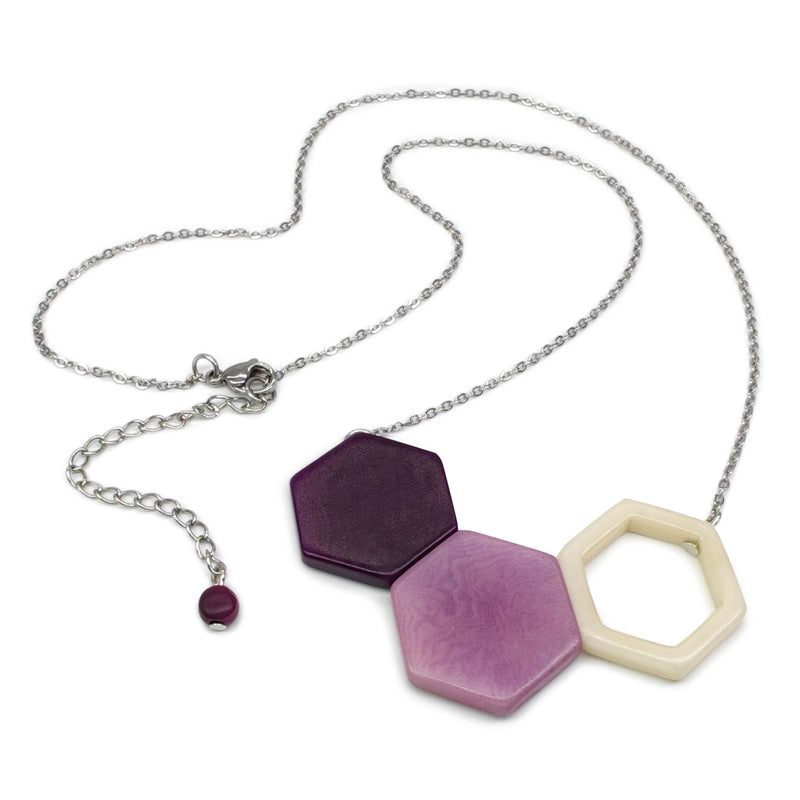 COLLAR TRIPTYCH - Hecho a mano - Acero inoxidable - Tagua (marfil vegetal)