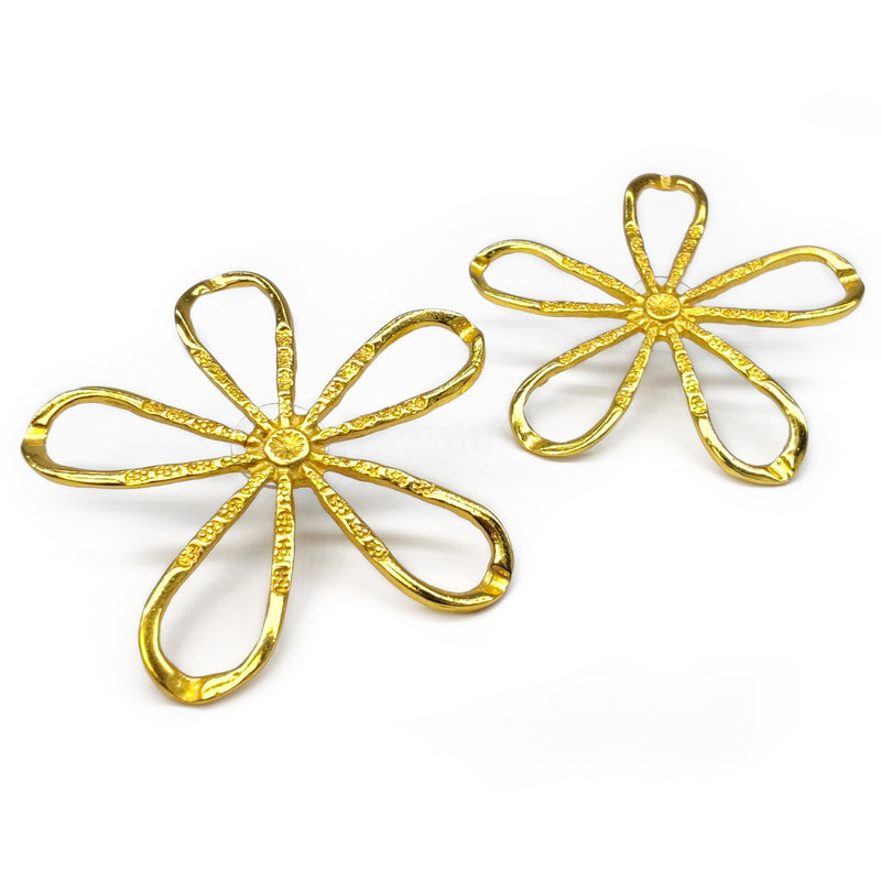 PENDIENTES FLORA - Hechos a mano - Bañados en oro de 24 quilates