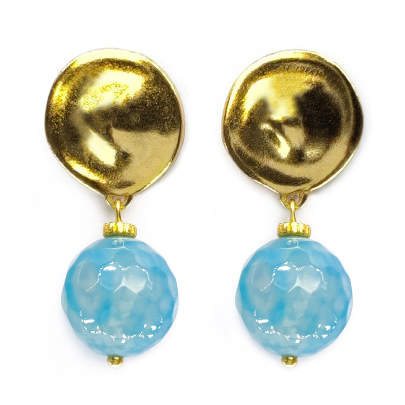 PENDIENTES CALIMA - Hechos a mano - Bañados en oro de 24 quilates - Ágata