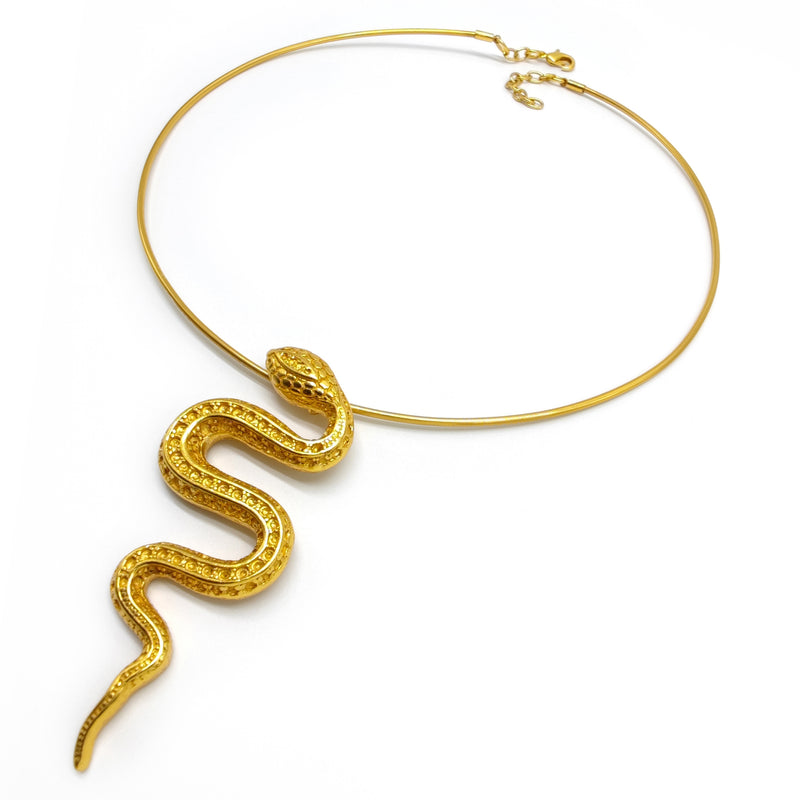 COLLAR SNAKOO - Hecho a mano - Bañado en oro de 24 quilates