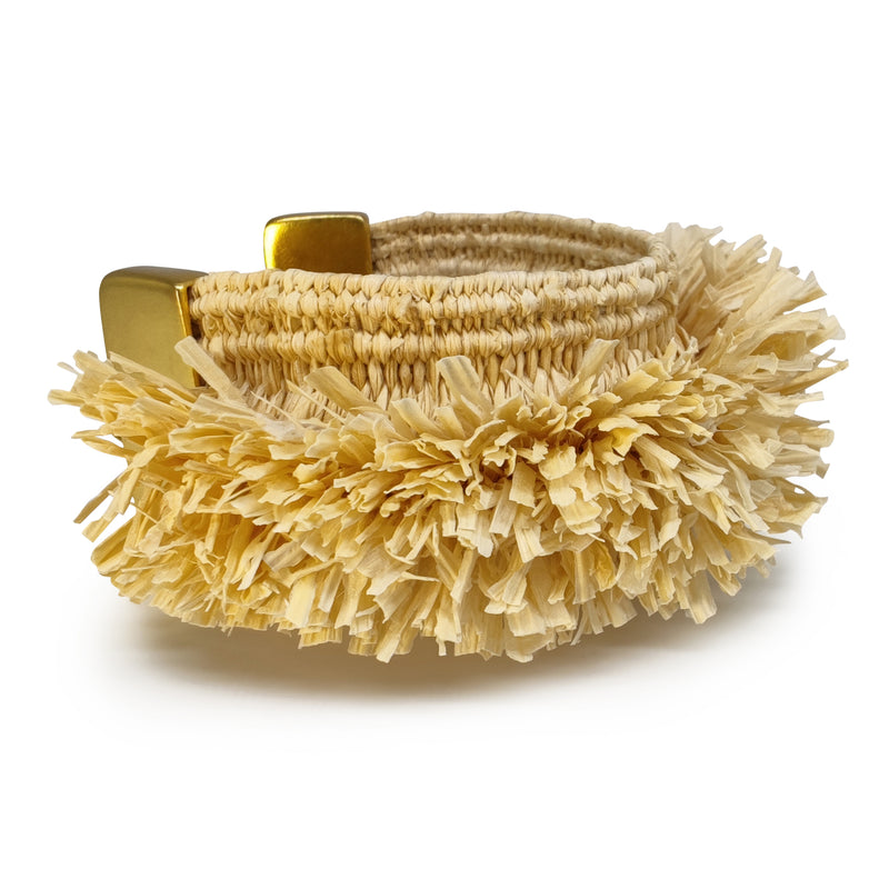 BRAZALETE MAÏZA - Hecho a mano - Bañado en oro de 24 quilates - Hojas de maíz