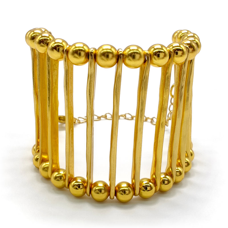 BRAZALETE ELEGANCIA - Hecho a mano - Bañado en oro de 24 quilates