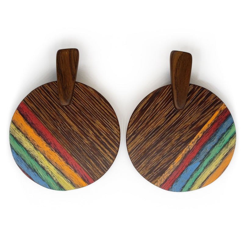 PENDIENTES WOODIE SOL - Hechos a mano - Madera contrachapada de 3 capas cruzadas