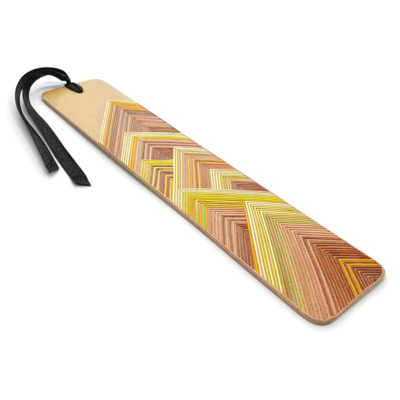 MARCAPÁGINAS TIERRA - COLECCIÓN LOS CUATRO ELEMENTOS - El arte del tamo - Madera clara decorada con paja de trigo y cebada (enchapado en tamo)