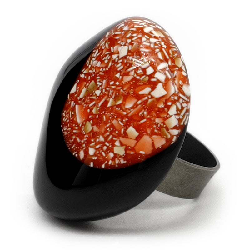 ANILLO NATÜA - Hecho a mano - Ajustable - Cáscaras de huevo trituradas