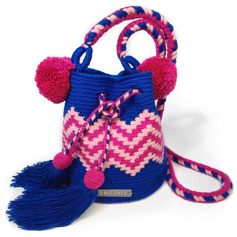 BOLSO WAYUU PALOMINO - Tamaño MINI - Tejido manualmente a ganchillo por mujeres de la comunidad indígena Wayuu en La Guajira (Colombia)