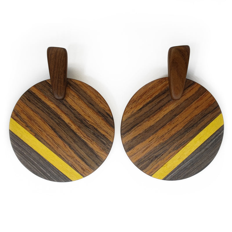 PENDIENTES WOODIE SOL - Hechos a mano - Madera contrachapada de 3 capas cruzadas