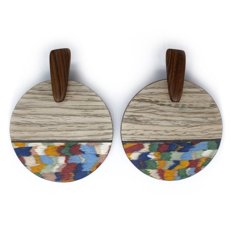 PENDIENTES WOODIE SOL - Hechos a mano - Madera contrachapada de 3 capas cruzadas