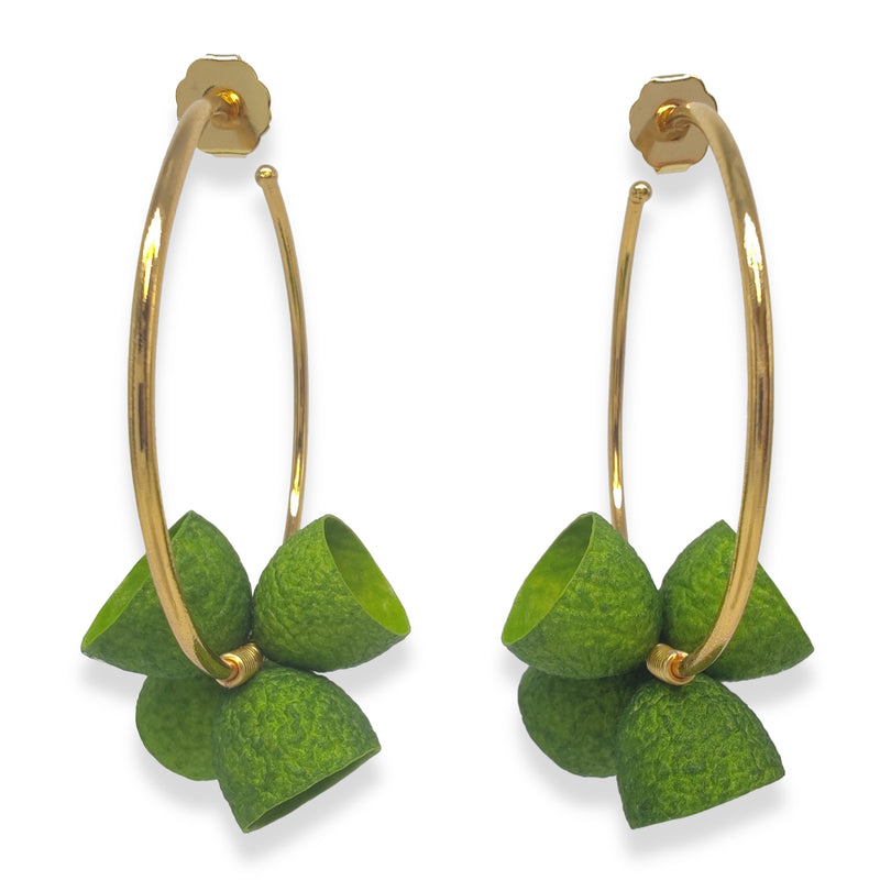 PENDIENTES COCOON BLOOM - Hechos a mano - Bañados en oro de 24 quilates - Capullos de seda