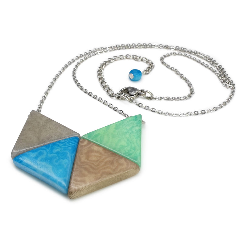 COLLAR LOZANGO - Hecho a mano - Acero inoxidable - Tagua (marfil vegetal)