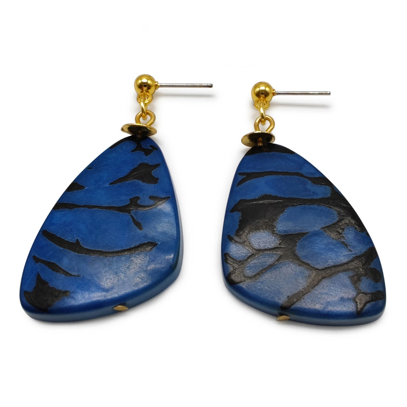 PENDIENTES MARIPOSA - Hechos a mano - Bañados en oro de 24 quilates - Tagua (marfil vegetal)