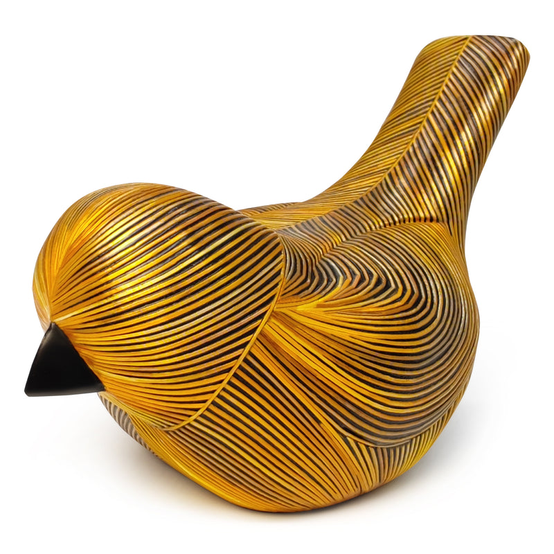 AVE DECORATIVA ANDINA - El arte del tamo - Madera decorada con paja de trigo y cebada (enchapado en tamo)