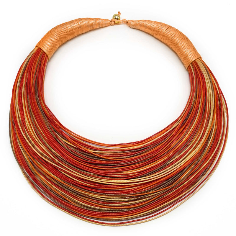 COLLAR INSPIRA - Hecho a mano - Cordones de seda sintética