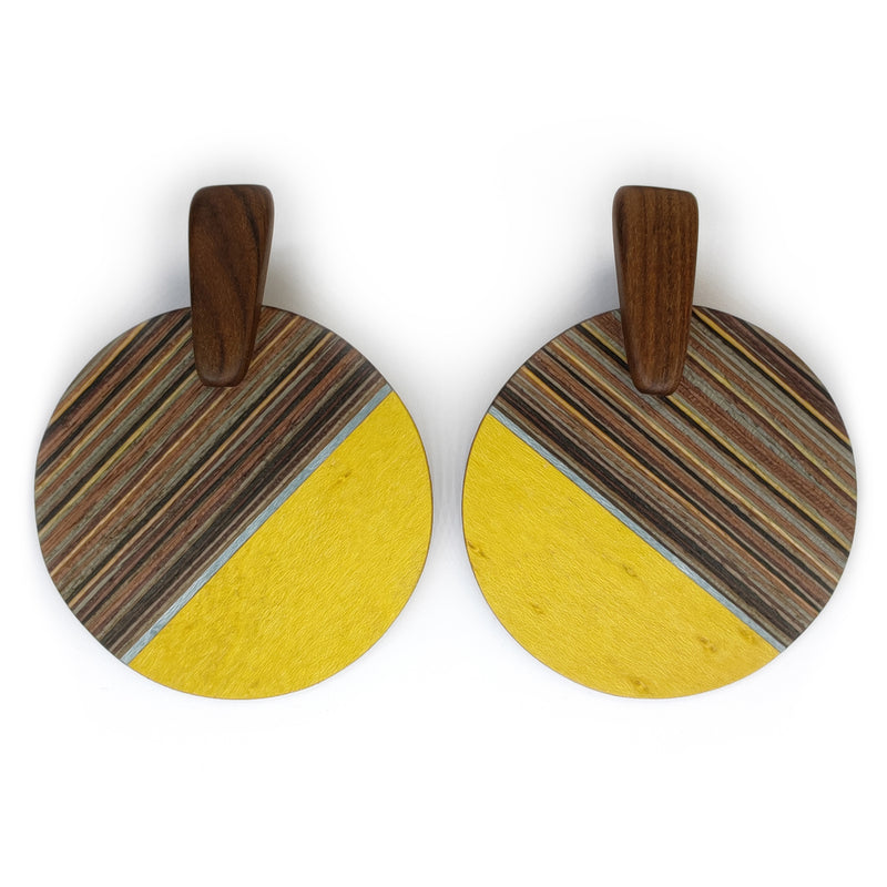 PENDIENTES WOODIE SOL - Hechos a mano - Madera contrachapada de 3 capas cruzadas