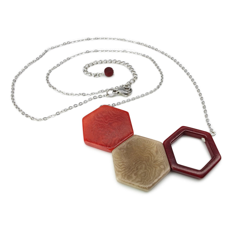 COLLAR TRIPTYCH - Hecho a mano - Acero inoxidable - Tagua (marfil vegetal)
