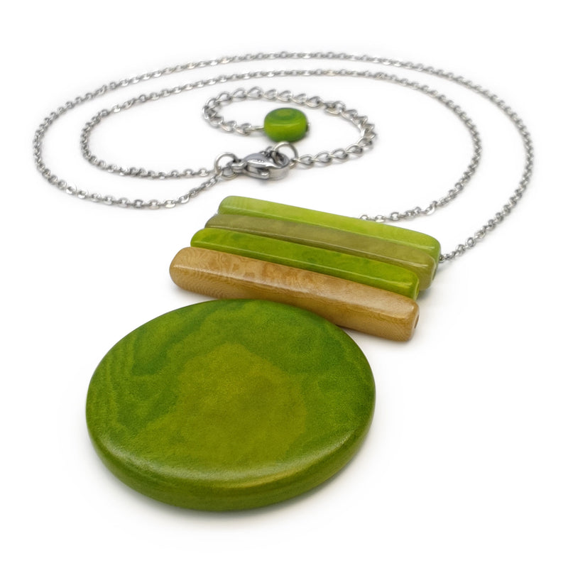 COLLAR SOLIÄ - Hecho a mano - Acero inoxidable - Tagua (marfil vegetal)