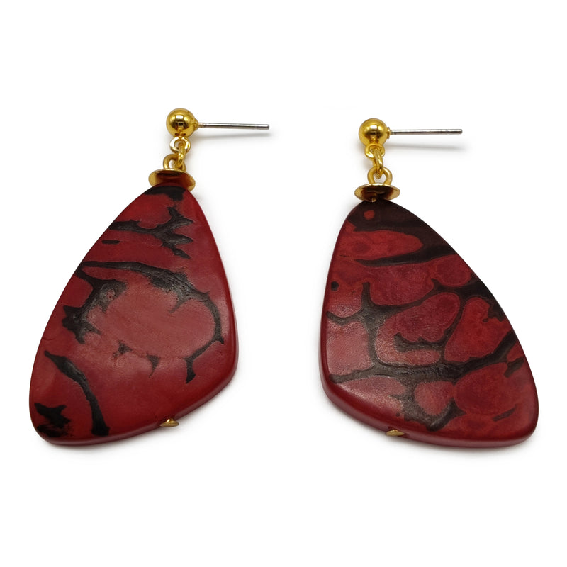 PENDIENTES MARIPOSA - Hechos a mano - Bañados en oro de 24 quilates - Tagua (marfil vegetal)