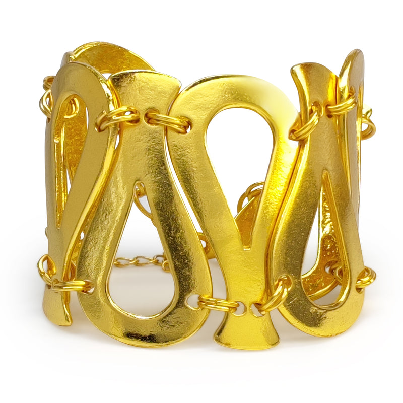BRAZALETE SERPENTINO - Hecho a mano - Bañado en oro de 24 quilates
