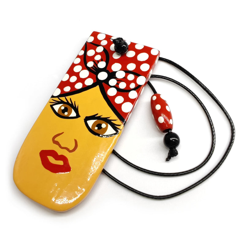 MINI MARCAPÁGINAS - La barranquillera del carnaval - Madera tallada y pintada a mano, cordón fuerte y duradero