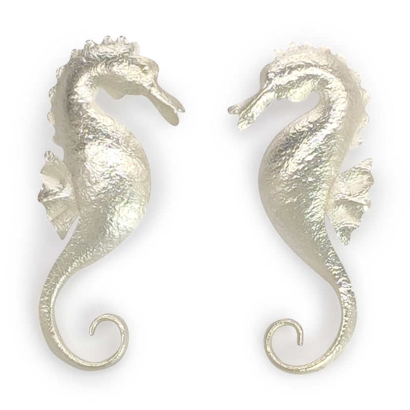 PENDIENTES MARINA SEAHORSE - Hechos a mano - Plata