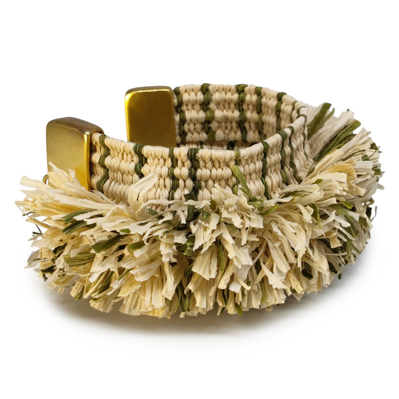 BRAZALETE MAÏZA - Hecho a mano - Bañado en oro de 24 quilates - Hojas de maíz