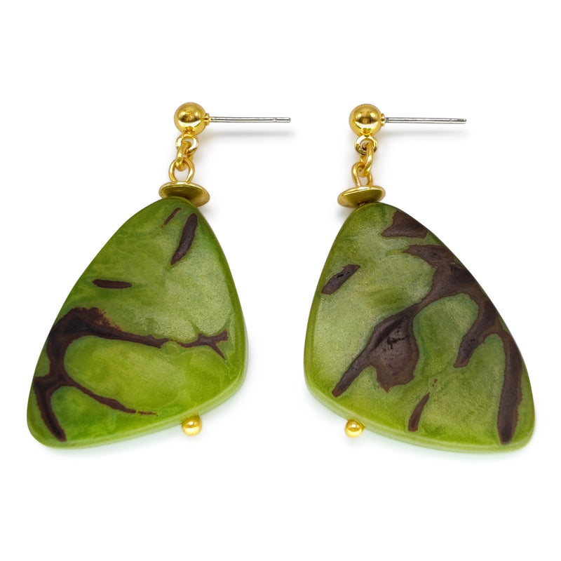 PENDIENTES MARIPOSA - Hechos a mano - Bañados en oro de 24 quilates - Tagua (marfil vegetal)