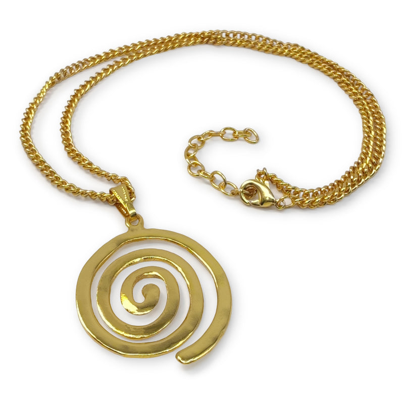 COLLAR ELDORADO ESPIRAL - Hecho a mano - Bañado en oro de 24 quilates