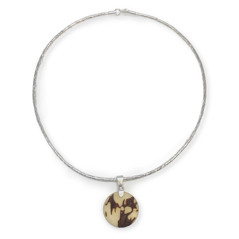 COLLAR YARA - Hecho a mano - Plata fina 999 - Tagua (marfil vegetal)