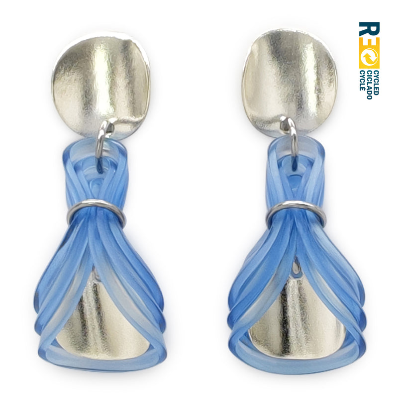 PENDIENTES ECOGLOW - Hechos a mano - Plata de ley 925 - Plástico reciclado de los revestimientos de las tapas de botellas