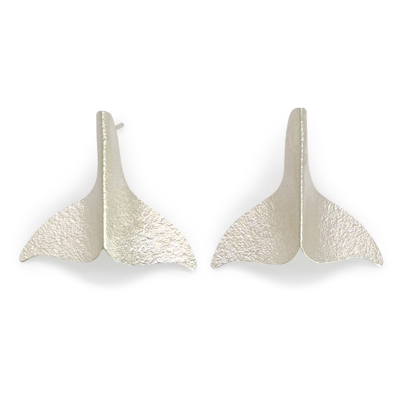 PENDIENTES MARINA WHALE TAIL - Hechos a mano - Plata