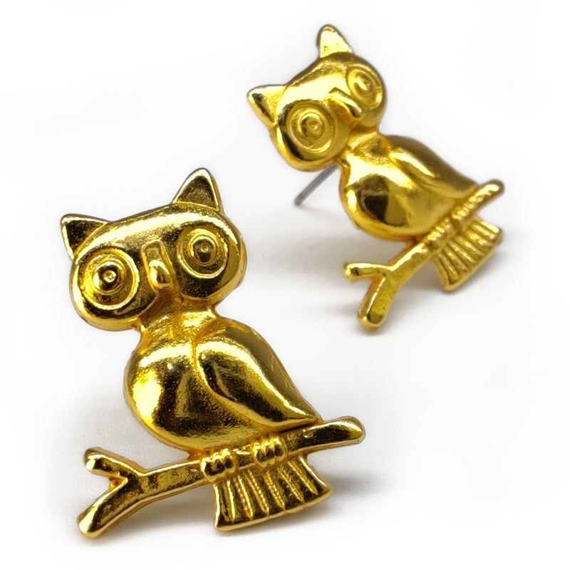 PENDIENTES OWLIE - Hechos a mano - Bañados en oro de 24 quilates