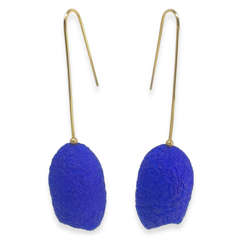 PENDIENTES COCOON CLASSIC - Hechos a mano - Bañados en oro de 24 quilates - Capullos de seda