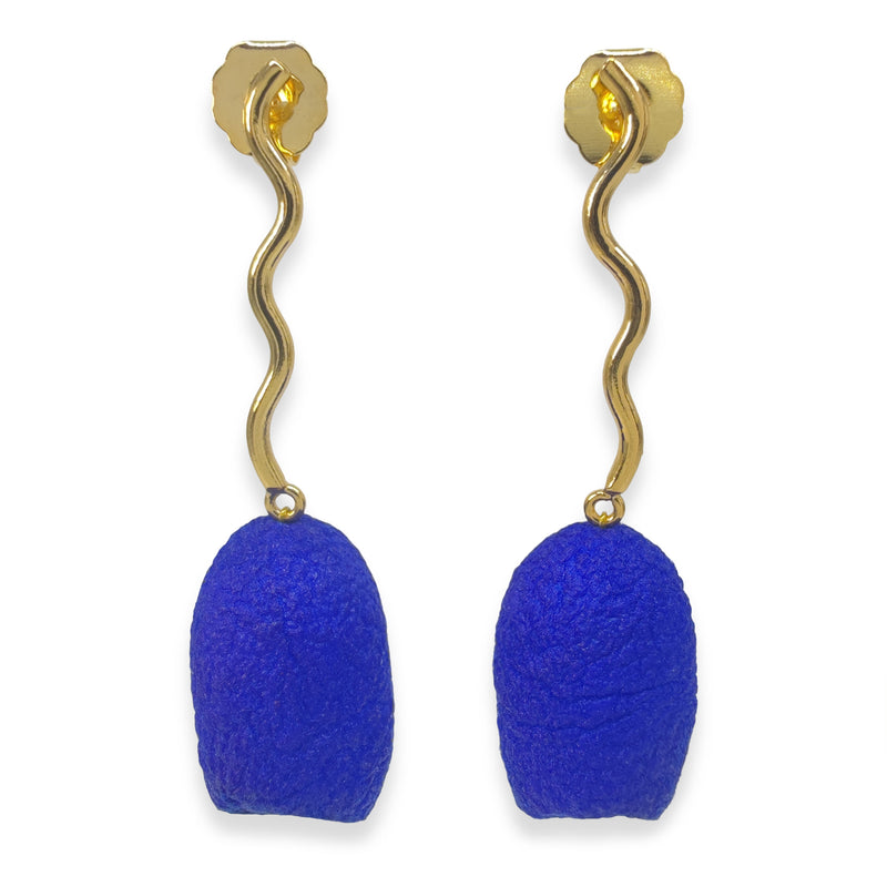 PENDIENTES COCOON ECHO - Hechos a mano - Bañados en oro de 24 quilates - Capullos de seda