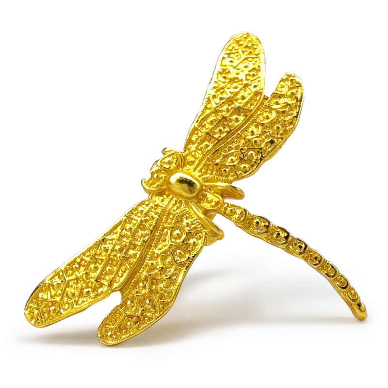 ANILLO LIBÉLULA - Hecho a mano - Bañado en oro de 24 quilates