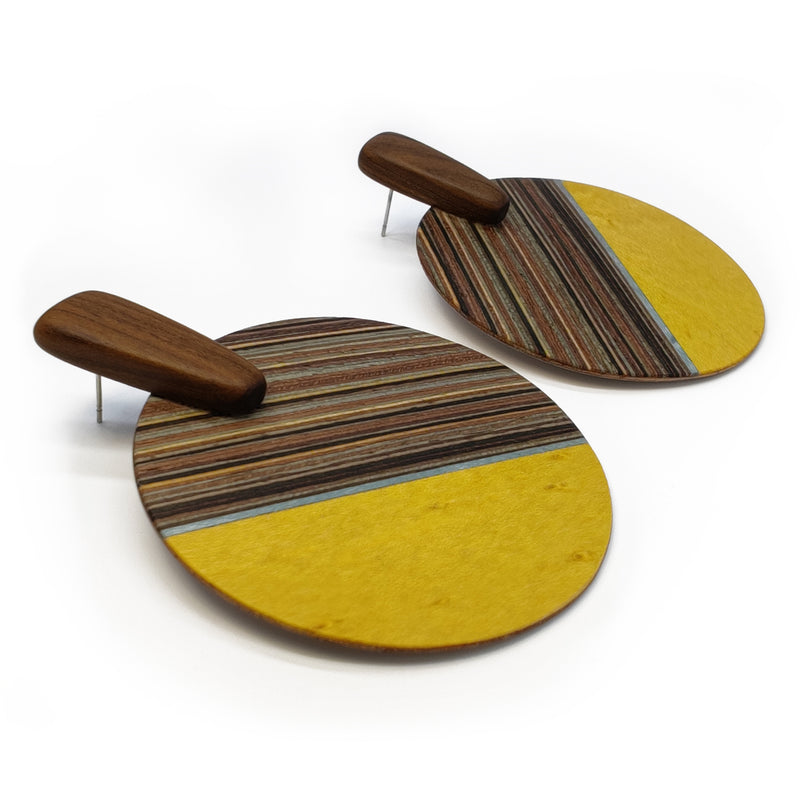 PENDIENTES WOODIE SOL - Hechos a mano - Madera contrachapada de 3 capas cruzadas
