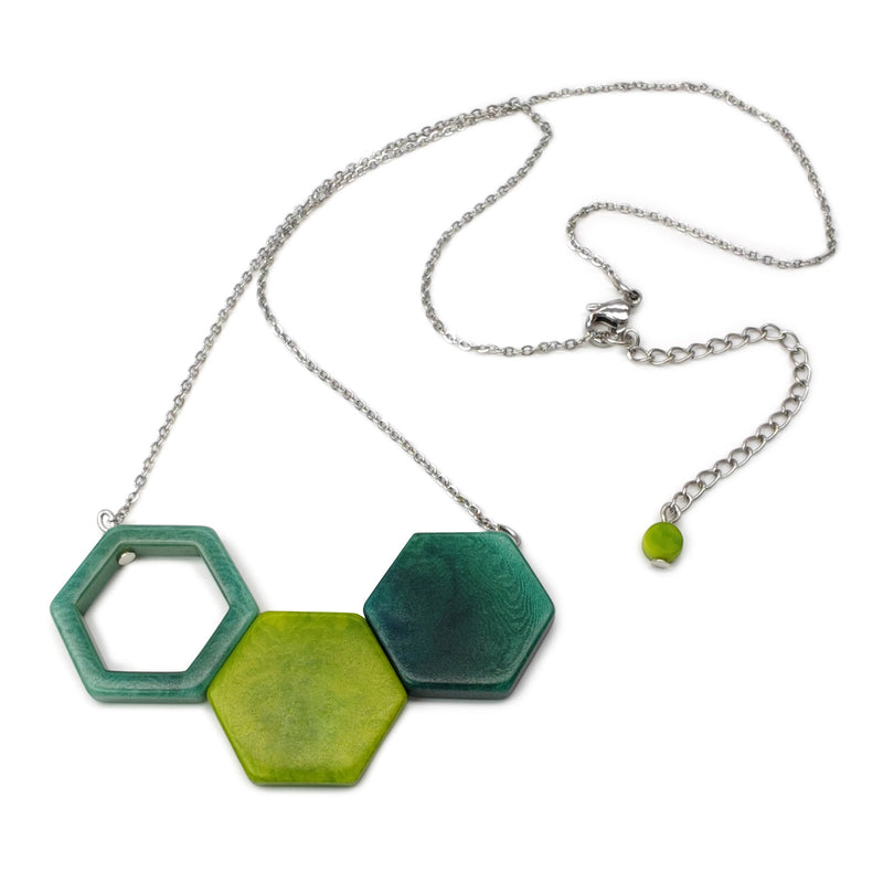 COLLAR TRIPTYCH - Hecho a mano - Acero inoxidable - Tagua (marfil vegetal)