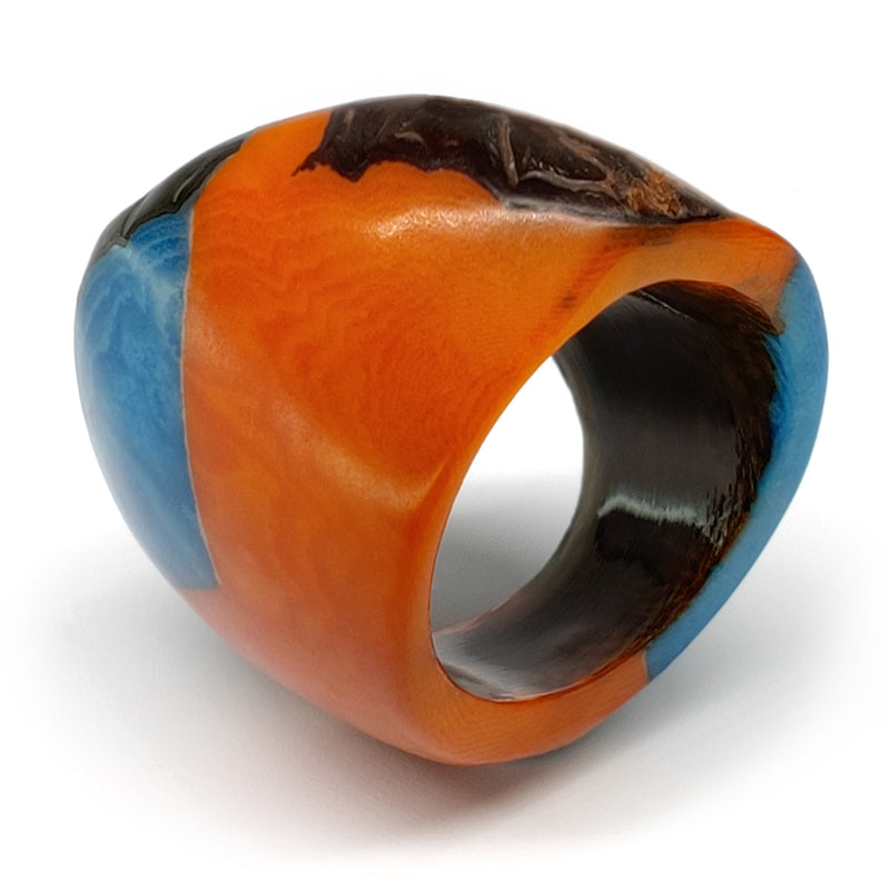ANILLO GÉNESIS CURVO - Hecho a mano - Tagua (marfil vegetal)
