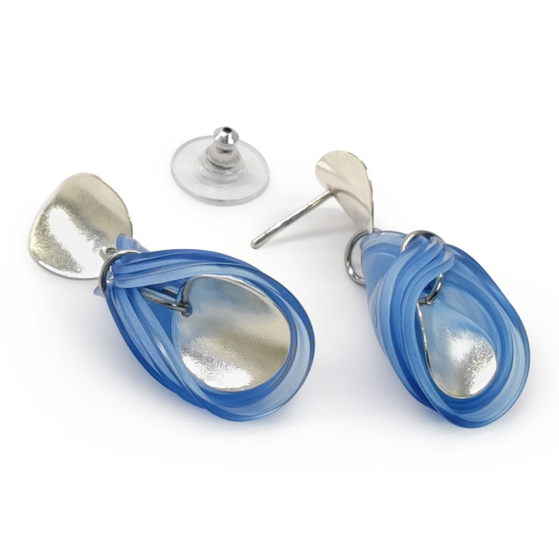 PENDIENTES ECOGLOW - Hechos a mano - Plata de ley 925 - Plástico reciclado de los revestimientos de las tapas de botellas