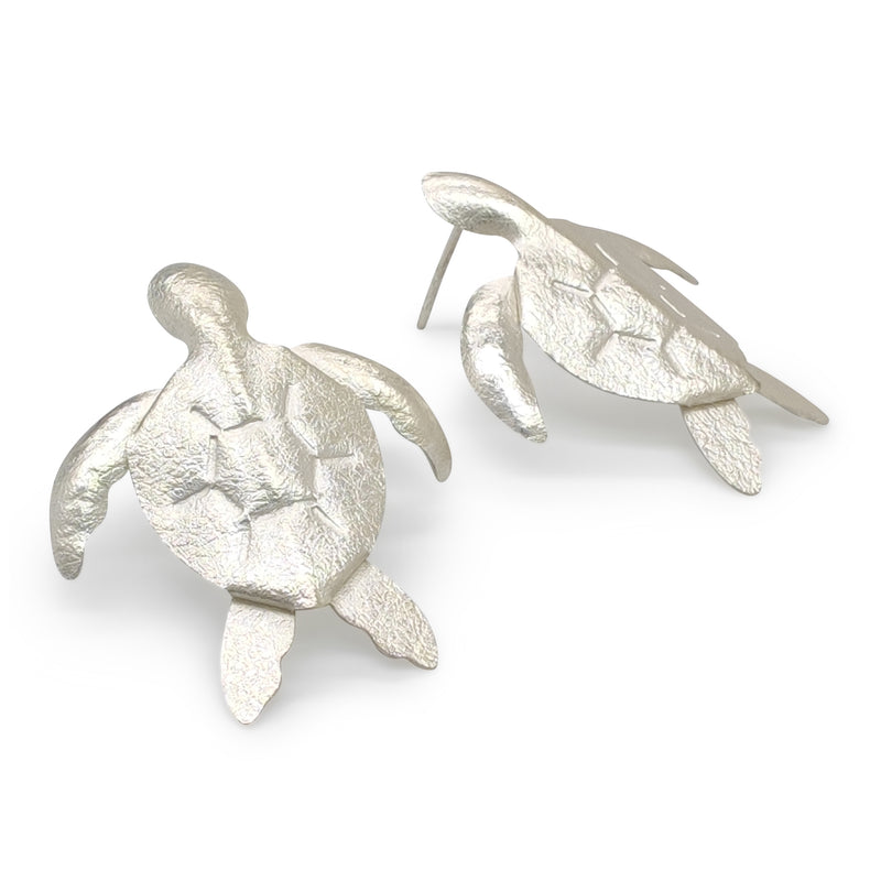 PENDIENTES MARINA TURTLE - Hechos a mano - Plata