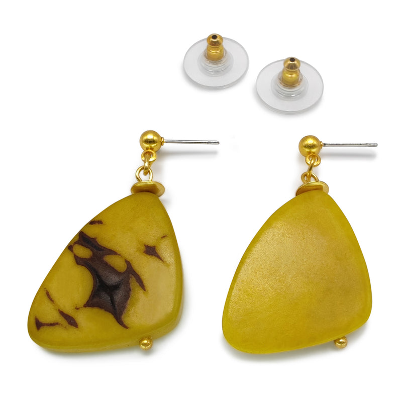 PENDIENTES MARIPOSA - Hechos a mano - Bañados en oro de 24 quilates - Tagua (marfil vegetal)