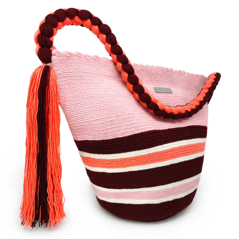 BOLSO WAYUU JOYACIA - Tamaño MEDIO - Tejido manualmente a ganchillo por mujeres de la comunidad indígena Wayuu en La Guajira (Colombia)