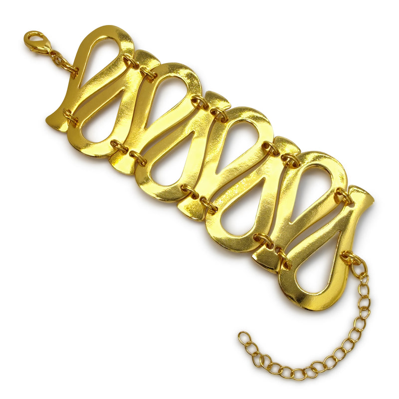 BRAZALETE SERPENTINO - Hecho a mano - Bañado en oro de 24 quilates