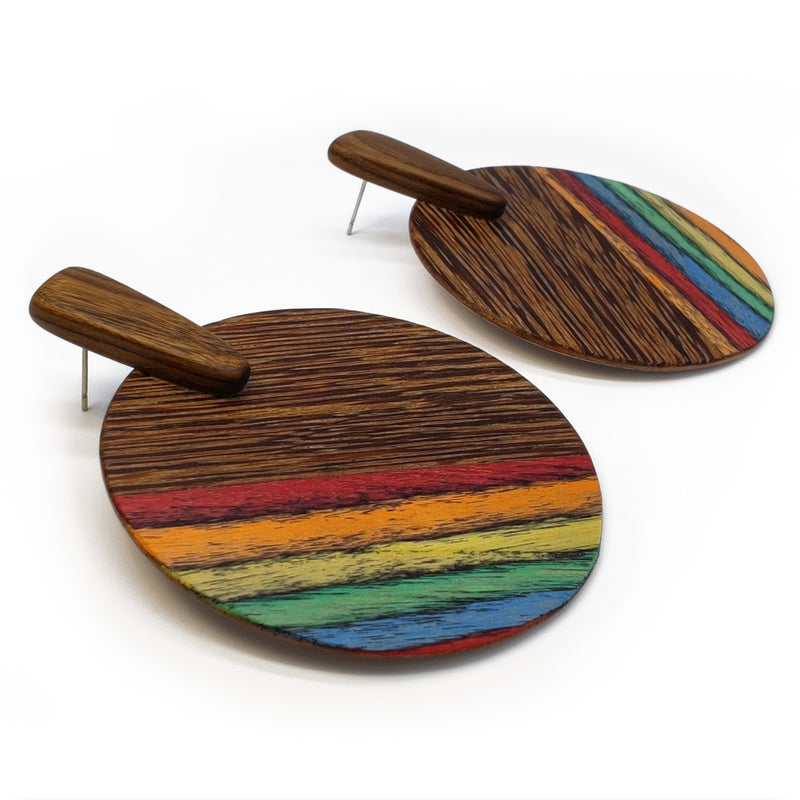 PENDIENTES WOODIE SOL - Hechos a mano - Madera contrachapada de 3 capas cruzadas