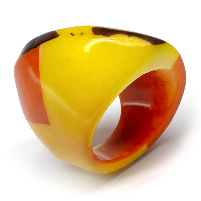 ANILLO GÉNESIS CURVO - Hecho a mano - Tagua (marfil vegetal)